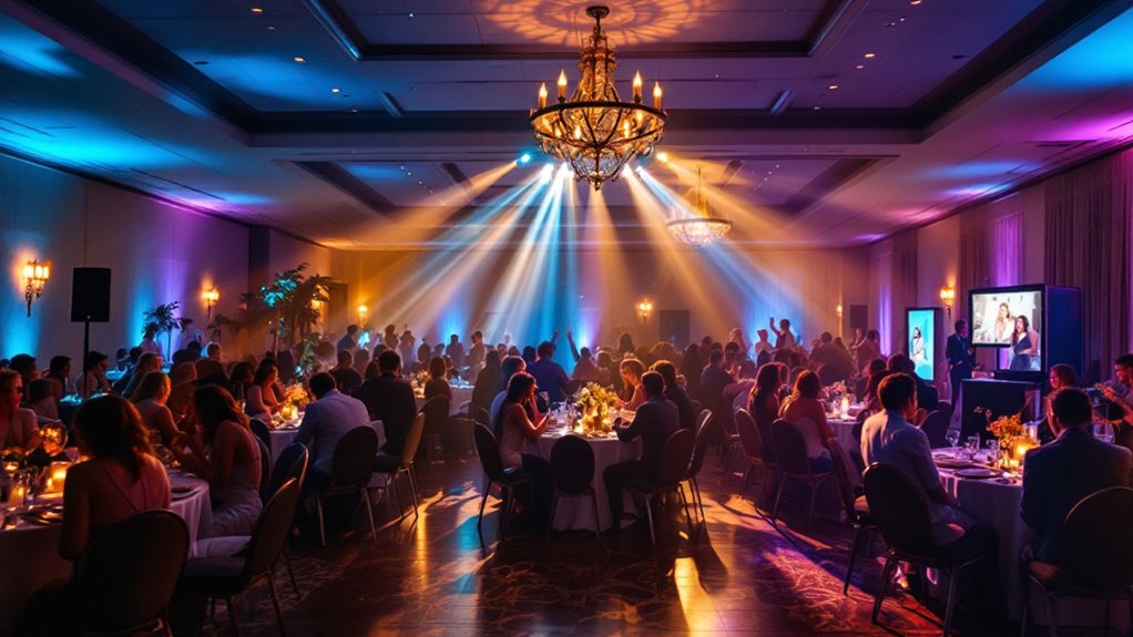 layered lighting for event zones