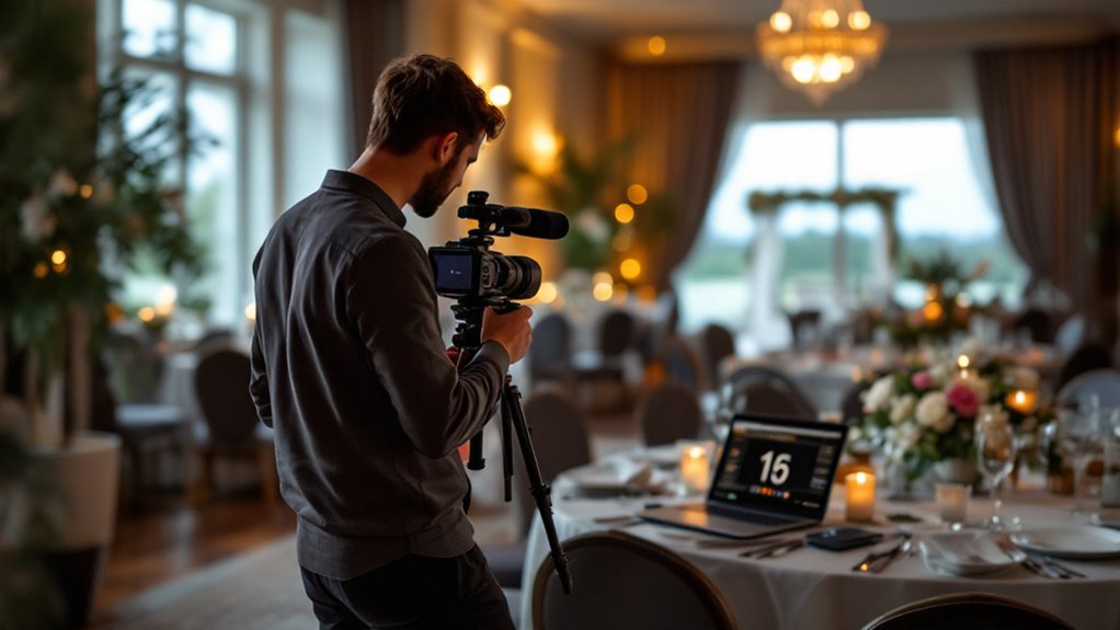 wedding live stream rehearsal test run